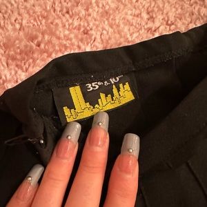 Vintage 90s high waisted black pleated mini skirt